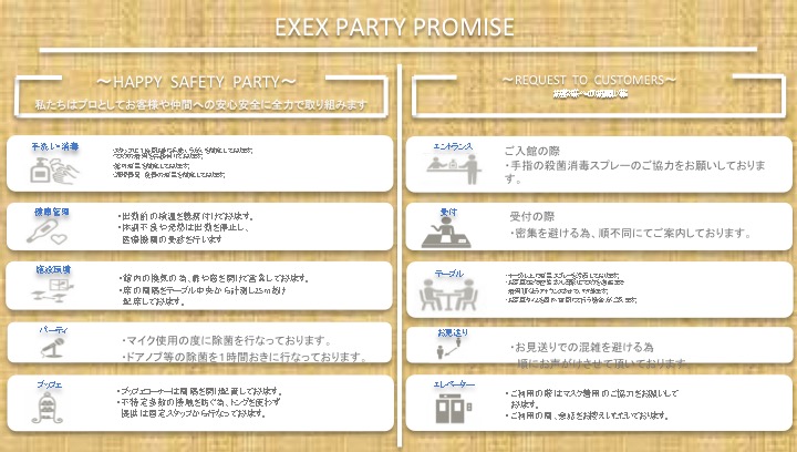 EXEX PARTY 新型コロナウイルス感染症防止ガイドライン | その他